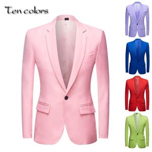 Vesten Heren Appelgroen Geel Roze Blauw Rood Kleurrijk Mode Jasje Bruiloft Bruidegom Podiumzanger Prom Slim Fit Blazers Jas