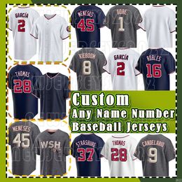 5 Maillots de baseball CJ Abrams 37 Stephen Strasburg Nationals 40 Josiah Gray 45 Joey Meneses Washington 28 Lane Thomas 17 Alex Call 8 Carter Kieboom Victor Robles Harvey