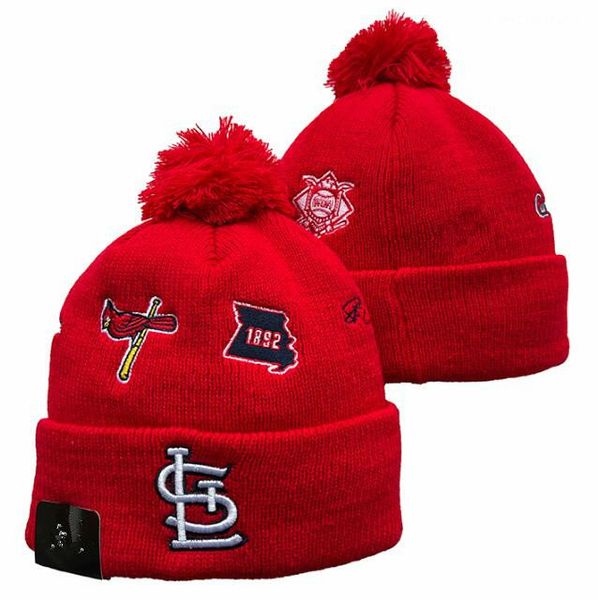 Cardinal Beanie Seattle Beanies Toutes les 32 équipes tricotées à revers Pom Casquettes de baseball Chapeaux de baseball rayés Laine chaude USA College Sport Chapeaux en tricot Casquette pour femme a1