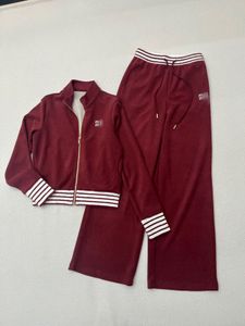 Pantalón Cardingan Sudadera Conjunto de 2 piezas Jersey Cuello alto Recortado Rastreador de mujer Diseñador de lujo Abrigo corto + Pantalones anchos con cordones Trajes deportivos