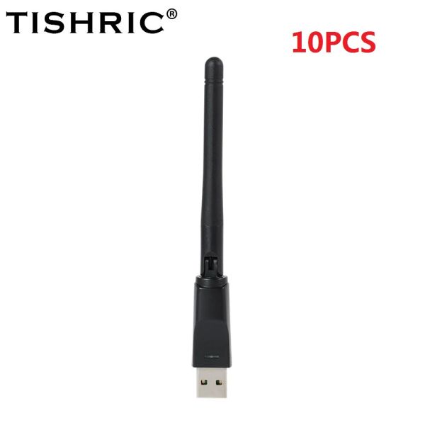 Tarjetas 10pcs Tishric 8188 Tarjeta de red inalámbrica Adaptador WiFi WiFi 150Mbps Antena USB2 .0 802.11n/g/b para la computadora portátil de escritorio receptor WiFi