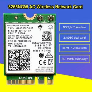 Cartes 2.4G Carte réseau sans fil 5G Bluetooth compatible 4.2 WiFi Wireless Network Carte Module NGFF M2 WiFi Adaptateur pour ordinateur portable de bureau