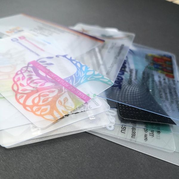 Cartes 200pcs Impression personnalisée Transparent PVC CARTES PLASTIQUES PLAST