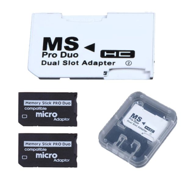 Cartes 21pcs tf to ms carte memorm stick adapter plig and play play Memory stick pro duo adapter lecteur adaptateur double slot pour la carte psp