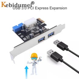 Kaarten 2Port USB 3.0 PCIE -uitbreiding Card PCI Express PCIE USB 3.0 Hub -adapter 2port USB 3 0 PCI E PCIE Express 1x