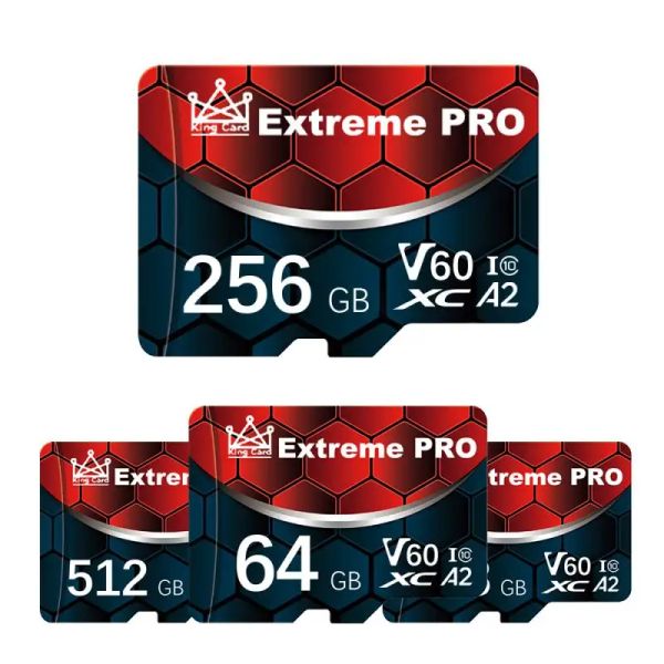Cartes Carte mémoire SD SD 64 Go 128 Go A2 V60 SD / TF Card Flash Mini Cartes SD UHS1 Flash Memory Carte avec package Adaptateur SD gratuit