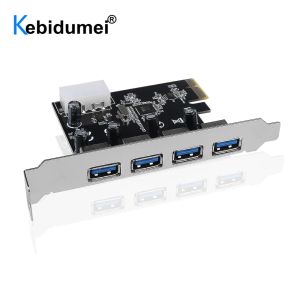 Tarjetas 4 puerto PCIe a USB 3.0 Hub PCI Express Expansion Expansion Tarjeta Adaptador 5 GBPS Velocidad USB 3 0 PCI E PCIe Express 1x para escritorio