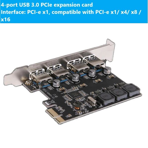 Cartes 4 Port USB 3.0 PCIe Extension Carte PCI Express PCIe USB Hub Adaptateur SSU U3V04S 4PORT USB3.0 Contrôleur