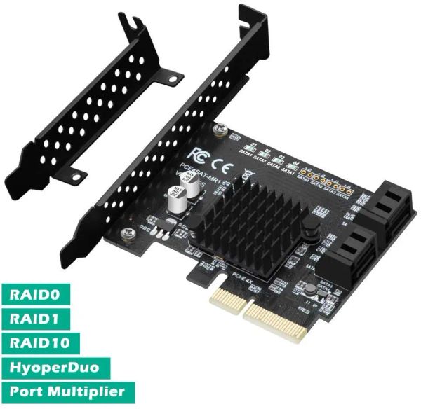 Tarjetas 4port SATA III 6GBPS PCIe RAID Host Controlador Soporte de tarjetas Hyperduo SSD Tiering IPFS DISCO DISCO Multiplicador 88SE9230