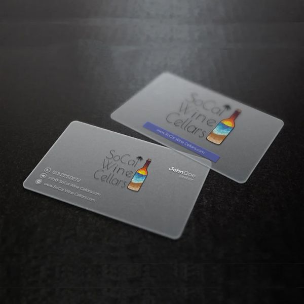 Cartes 500pcs Cartes de visite en PVC transparent personnalisé Personnalisez la carte de remerciement imperméable Imprimer un côté rond du côté pour les fournitures de bureau