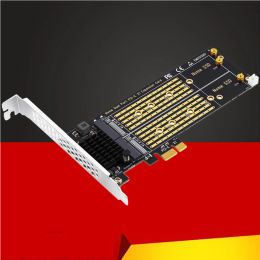 Kaarten Toevoegen op kaarten PCIE aan M2 NVME Adapter Card PCIE X1 2Port NVME M SLEUTEN SSD -converter M.2 PCI Express X1 Adapter Uitbreidingskaart Riser
