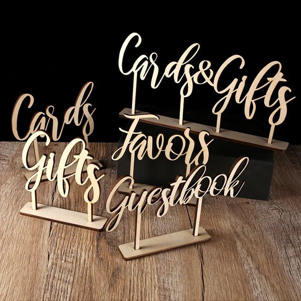 Tarjetas y regalos Libro de visitas Favores Letrero de mesa Caligrafía independiente Decoración personalizada para bodas Letreros de madera Decoración para fiestas 240127