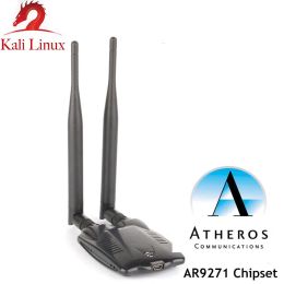 CARTES ATHEROS AR9271 Chipset 150 Mbps Adaptateur WiFi USB sans fil 802.11n Carte réseau avec 2 antennes pour Windows / 8/10 / Kali Linux