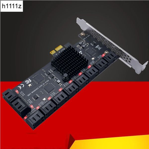 Tarjetas CHI A Minería 20 Puertos SATA 6GB a PCI del controlador Express Tarjeta de expansión PCIe a SATA III Converter PCIe Riser Adaptador para PC NUEVO