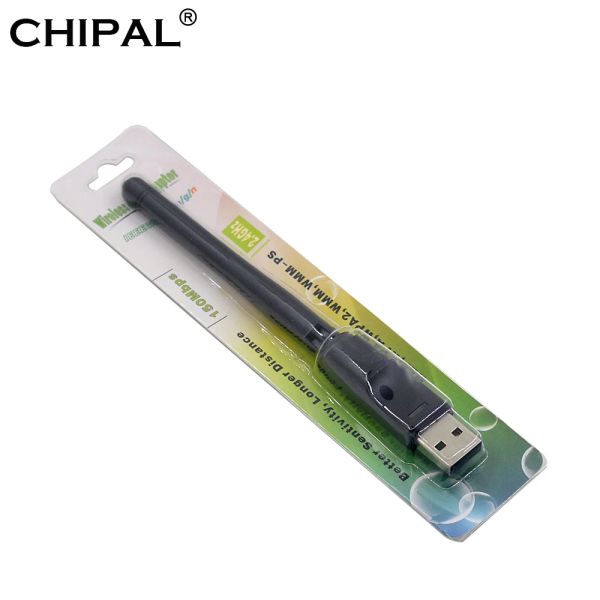 Cartes Chipal 10pcs 150 Mbps Mini Adaptateur WiFi USB MT7601 Carte de réseau sans fil récepteur WiFi 802.11b / n / g wifi adaptador wifi dongle
