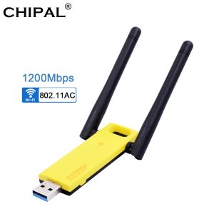 Kaarten Chipal 1200Mbps draadloze netwerkkaart USB 3.0 WiFi Adapter Antenne Dual Band 5G 2.4G RTL8812BU Chipset 802.11ac/n voor pc -laptop