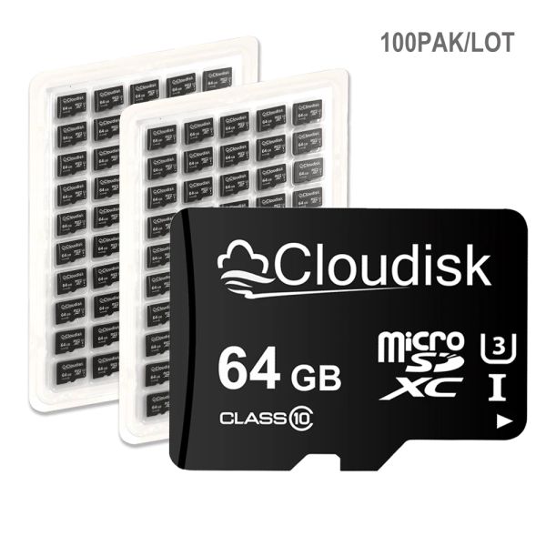 Tarjetas Cloudisk 100pcs Ultra Micro SD Tarjeta Flash Tarjeta de memoria 64GB 32GB 16GB 8GB 4GB 2GB C10 A1 Tarjeta TF microSD para tableta de teléfono