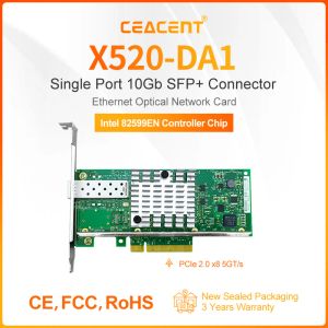 Cartes E10G41BTDA X520DA1 Intel 82599en PCIE2.0 X8 1 Port SFP +, émetteur-récepteur non inclus, carte réseau pleine hauteur à pleine hauteur 10 Go