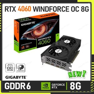Kaarten Grafische kaarten Gigabyte GeForce RTX 4060 Windforce OC 8G Card 8GB 128bit PCIe 4.0 GDDR6 Video Dubbele fans overloceren