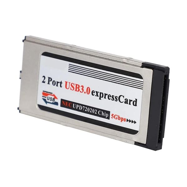 Tarjetas Dual Speed Dual 2 puertos USB 3.0 Tarjeta de 34 mm Slot Tarjeta Pcmcia Converter Adaptador para portátil portátil