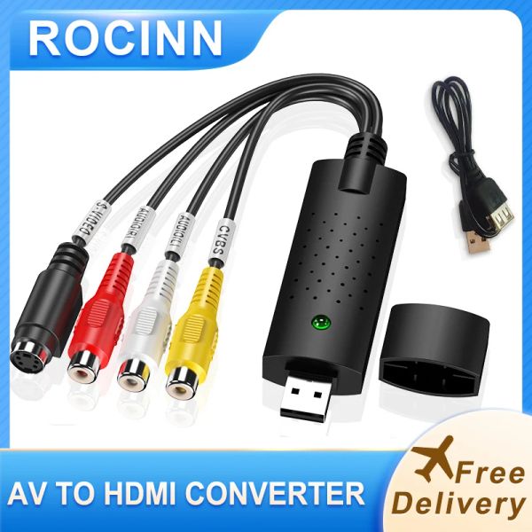 Cartes Hot Vente!Arrivée USB 2.0 EasyCap Capture 4 Channel Video TV DVD VHS Audio PC Capture Adapter Card TV Video DVR Converter