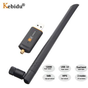 Cartes Kebidu Super Speed 1200 Mbps Adaptateur WiFi sans fil USB 3.0