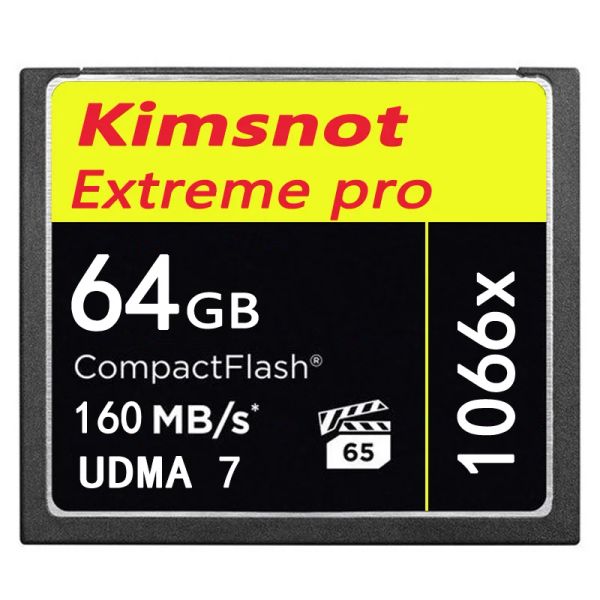 Cartes Kimsnot 160 Mo / s Carte compacte de compact 64 Go 32 Go 128 Go 256 Go CF Carte de mémoire flash compacte Haute vitesse UDMA7 1066X