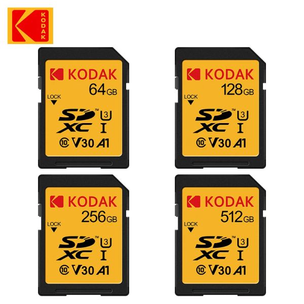 Cartes Carte Mémoire Kodak Extreme Pro 32 Go 512 Go Carte SDHC 128 Go 64 Go 256 Go SDXC SD CARCHE CLAM CLASS10 UHSI 100 Mo / s REAL CAPACITÉ