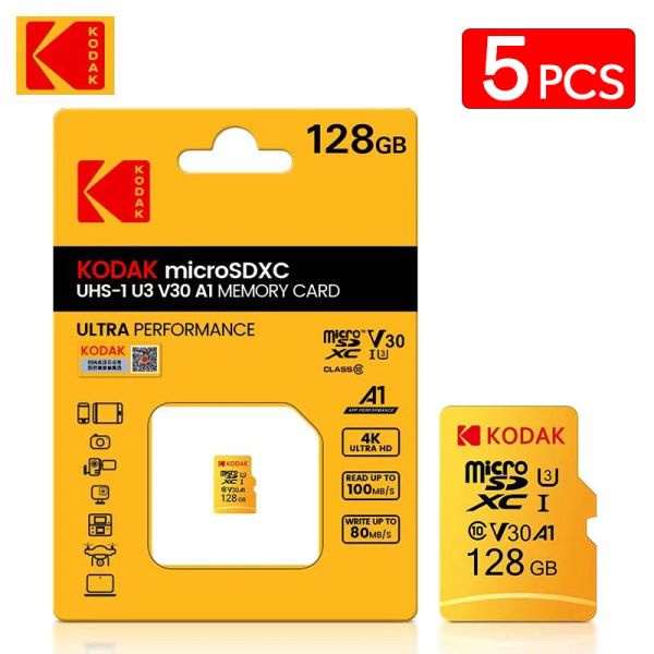 Cartes Kodak Micro SD 128 Go 256 Go U3 V304K Class10 Flash Memory Carte 32 Go 64 Go TF Carte TarJeta MicroSD Carte UHSI pour ordinateur portable PC PC