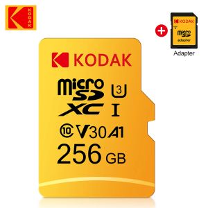 Kaarten kodak micro SD -kaart U3 V30 256 GB SDXC Flash Memory Card CL0 U3 4K HD CARTAO DE MEMORIA MICRO SD TF -kaart met SD -adapter