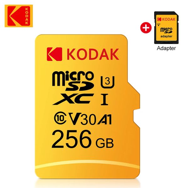 Cartes Kodak Micro SD Card U3 V30 256 Go SDXC Flash Memory Carte CL0 U3 4K HD CARTAO DE MEMORIA Micro SD TF Card avec adaptateur SD