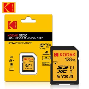 Cartes Kodak Ultra SD Card 128 Go SDXC SD CLASS10 Flash Memory Card SD Cartes 4K SDHC Full HD Video Video Flash Micro TF SD Card pour Camerie PC