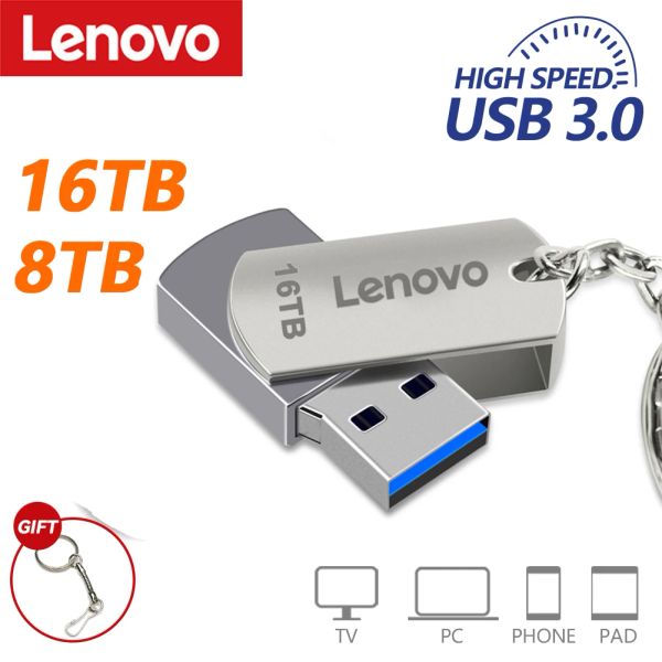 Cartes Lenovo 2 To 1 To Drives flash USB USB 3.0 Metal Flash Drive Typec Pendrive Pendrive Imperproof Portable USB Memory Nouveau