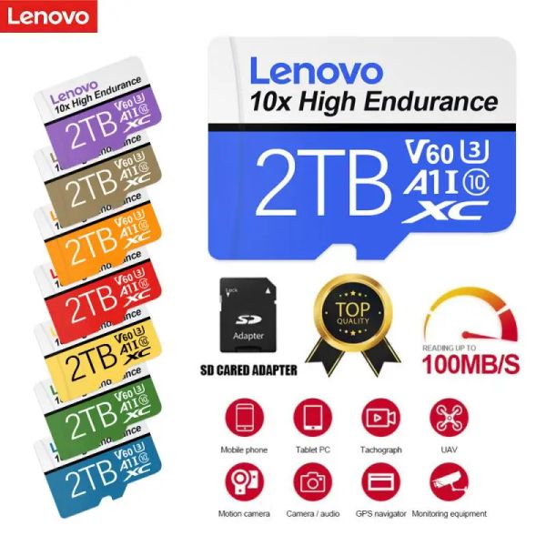 Cartes Lenovo 2TB CARTE SD 1TB Micro SD Carte 512 Go 256 Go 128 Go Carte mémoire à grande vitesse étanche à haute vitesse Cartao de Memoria pour Nintendo Switch