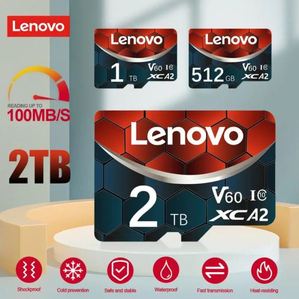Cartes Lenovo 2TB UHSI Micro TF SD Card Flash High Speed Card Cards mémoire 1TB 512 Go 256 Go 128 Go Mini Carte SD pour les jeux Nintendo Switch