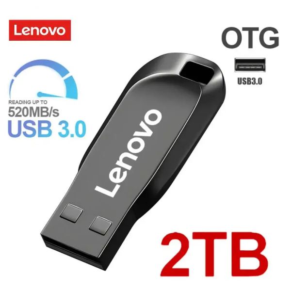 Cartes Lenovo 2TB USB Drive Flash USB 3.0 Haute vitesse 1 To 512 Go 3.0 Pendrive interface USB Flash Memory Stick 128 Go pour le téléphone portable PC