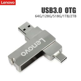 Kaarten Lenovo Flash Memory Stick 1 TB Penaandrijving USB 3.1 OTG Type C Memory Stick USB 2TB Keychain Flash Drive voor laptop/4K TV/Tablet