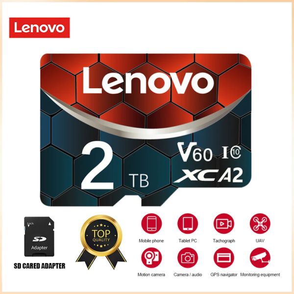 Cartes Lenovo Card mémoire C10 Card C10 2TB 1TB V30 A2 MICRO TF / SD CARTE SD CARTE FLASH 4K SD CARTES CARTAO DE MEMORIA POUR NINDENDO SWITC