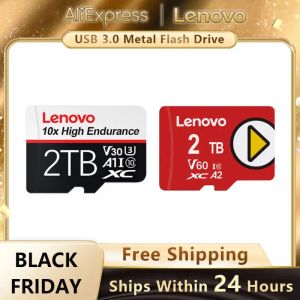 Cartes Lenovo Memory Card Classe 10 UHSI Micro TF SD Flash Drive Carte 2TB 1TB 512GB 256 Go Mini SD TF CARTES HIGHT SPEET C10