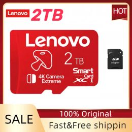 Kaarten Lenovo Originele 2TB SD -geheugenkaart Hoge snelheid SD/TF Flash Card V30 Micro TF/SD -kaart met gratis SD -adapter voor telefooncomputercamera