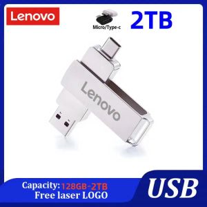 Tarjetas Lenovo USB 3.0 Tipo C TO USB Drank Drive 2TB Pen Drive 128 GB ~ 2TB 2 en 1 USB Memoria Stick Flash Disk Typec Pendrive para PC
