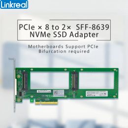 Cartes LinkReal 2x U.2 SFF8639 SSD à PCI Express 3.0 Gen 3 Card x8 U.2 NVME SSD adapterlrnv94n8