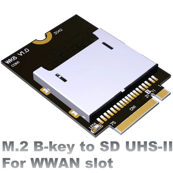 Cartes M.2 B Clé de SD 4.0 Convertisseur Board Prise en charge SD4.0 UHSII Notebook Wwan 4G Slot à SD Adaptateur de carte réseau pour l'autoroute WWAN à ordinateur portable