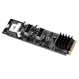 Cartes m.2 m clés nvme pCIe à USB 3.1 Type C Front Panneau Carte d'extension 10 Go NGFF M2 NVME To Dual Typee Adaptateur USBC Hub Riser pour PC