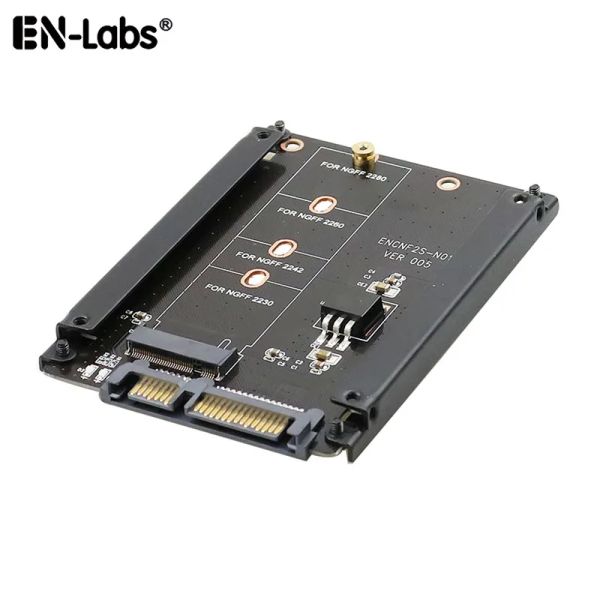 Tarjetas M.2 NGFF SSD a 2.5 pulgadas adaptador SATA, M2 Bkey a 2.5 Converter de disco duro para 2230/2242/2260/2280mm7mm 2.5 