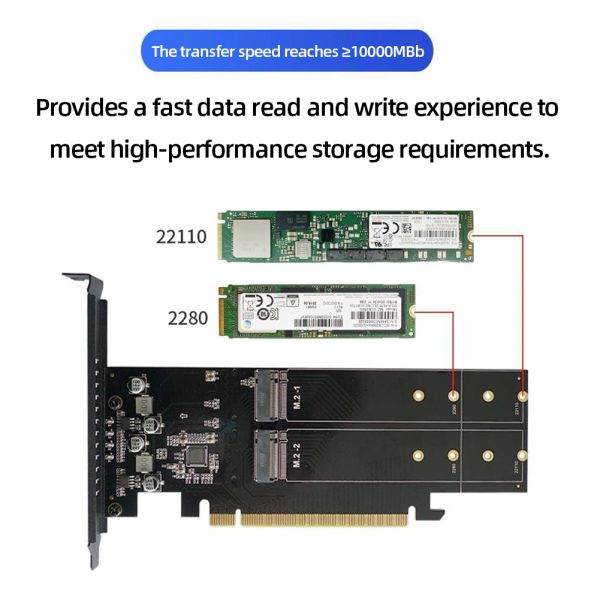 Tarjetas M.2 NVME Tarjeta de expansión PCIe X16 4 Puerto a M2 NVME M Key HDD SSD Agregar controlador adaptador con disipador de calor para computadoras portátiles PC Desktop