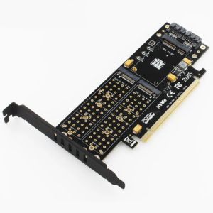 Cartes M.2 NVME SSD NGFF à PCIE3.0 x 16 Adaptateur M touche B Clé MSATA Card d'interface Suppor PCI Express 3.0 3 en 1 avec double SATA III