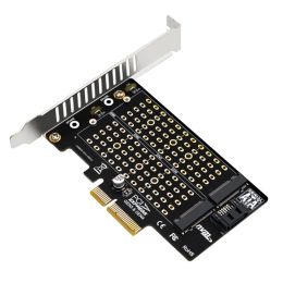 Kaarten M.2 NVME SSD naar PCIe -uitbreidingskaart DualBay Adapter Ondersteuning PCIEX4 X8 X16 M2 SSD 2242/2230/22602280