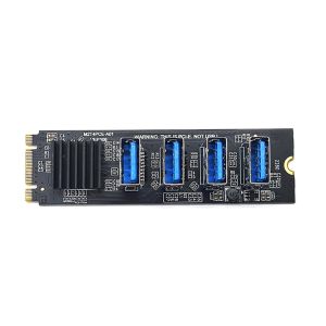 Cartes M.2 Card de colonne montante M2 pour NVME à PCIE PCI Express X16 1 à 4 USB 3.0 Multiplier Multiplier Hub Adapter Graphics Expansion Carte