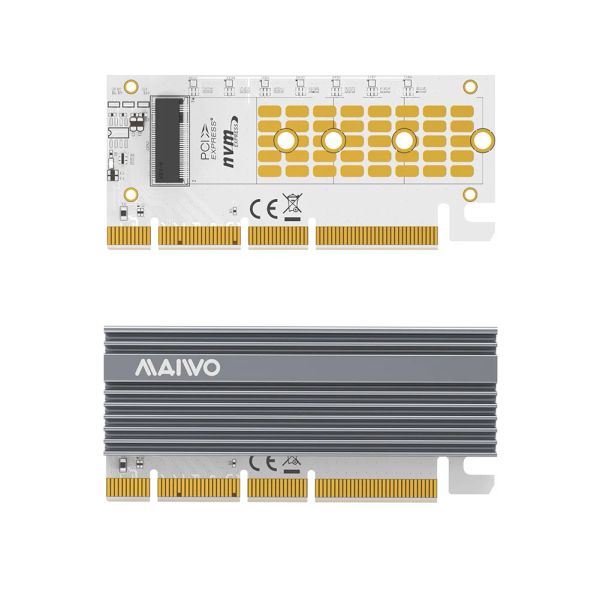 Tarjetas Maiwo M.2 m Clave SSD Adaptador LED Tarjeta de expansión 32Gbps M2 NVME a PCIe 3.0 x4 x8 x16 Tarjetas de adaptador ascendente para ganar 7 8 10 Linux